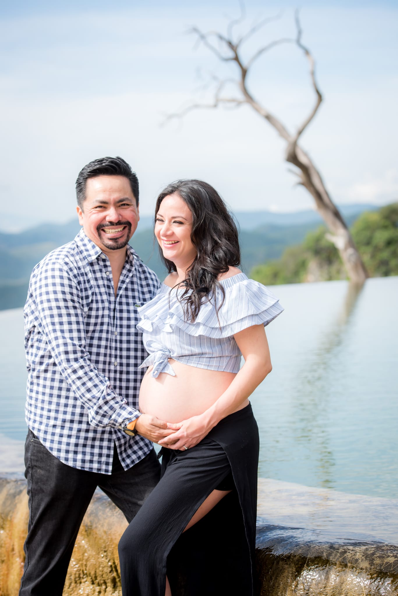 Cecilia & Marin, maternity session at Hierve el Agua, Oaxaca