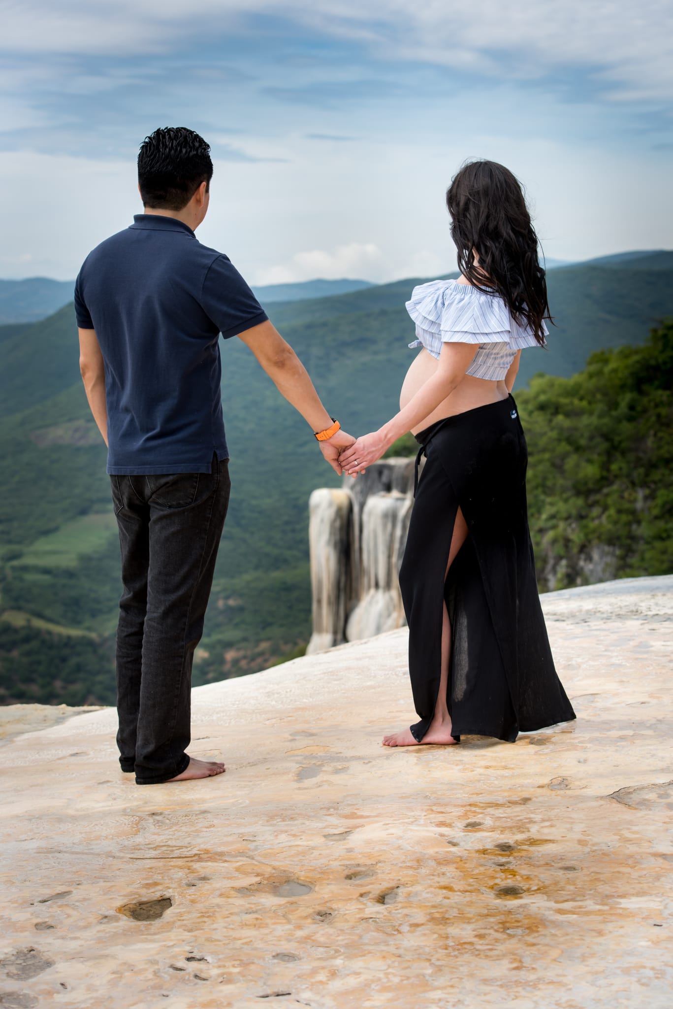 Cecilia & Marin, maternity session at Hierve el Agua, Oaxaca