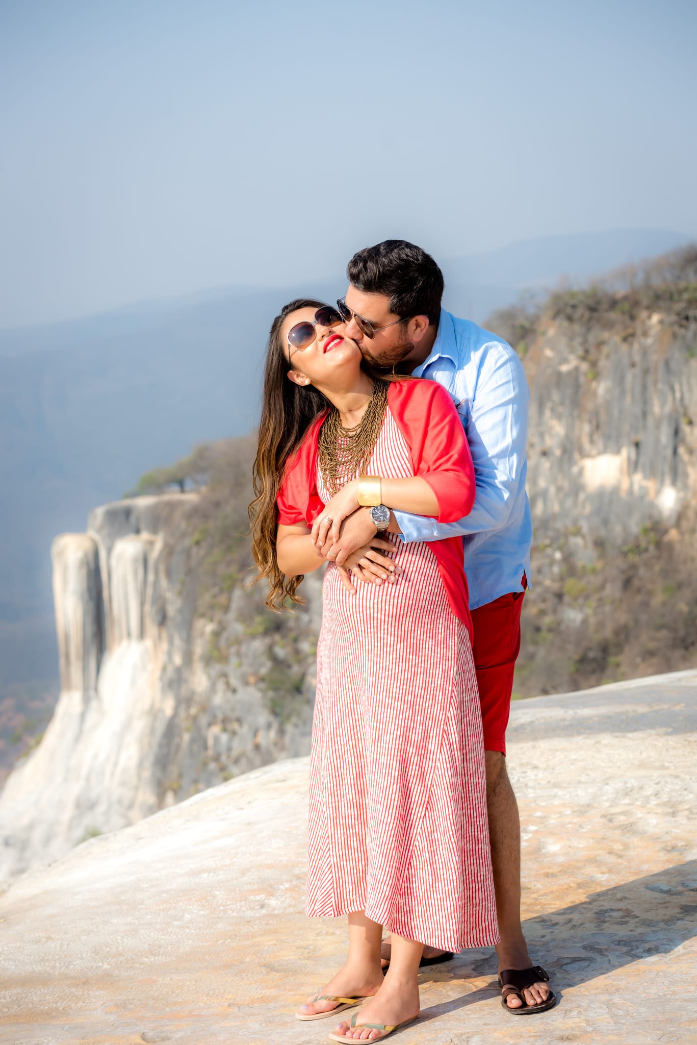 Rosalva & Enrique, maternity session at Hierve el Agua, Oaxaca