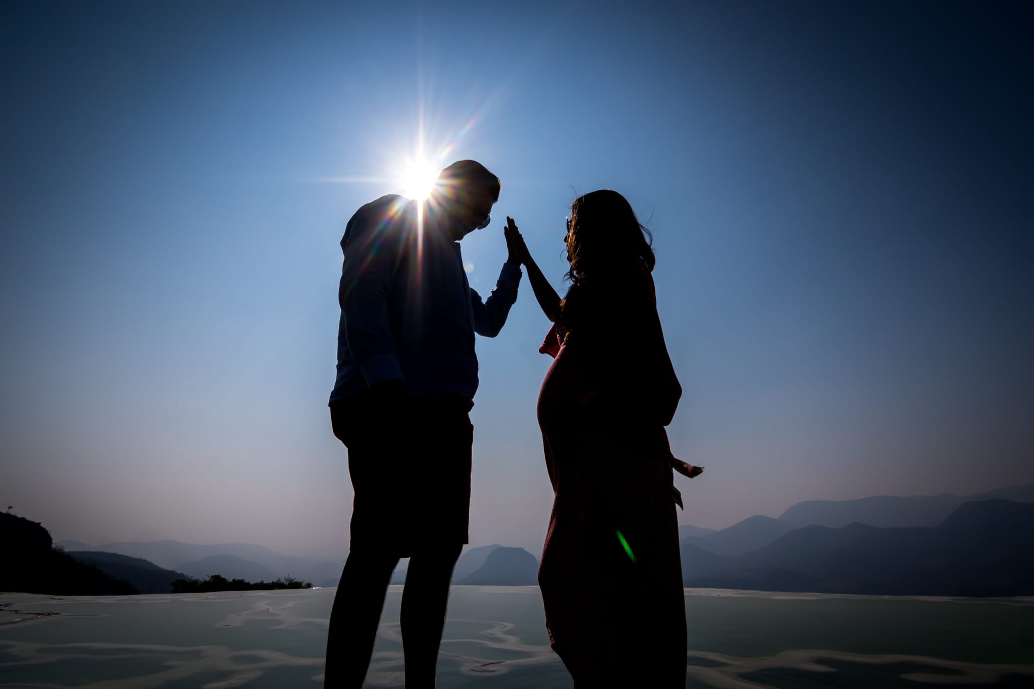 Rosalva & Enrique, maternity session at Hierve el Agua, Oaxaca
