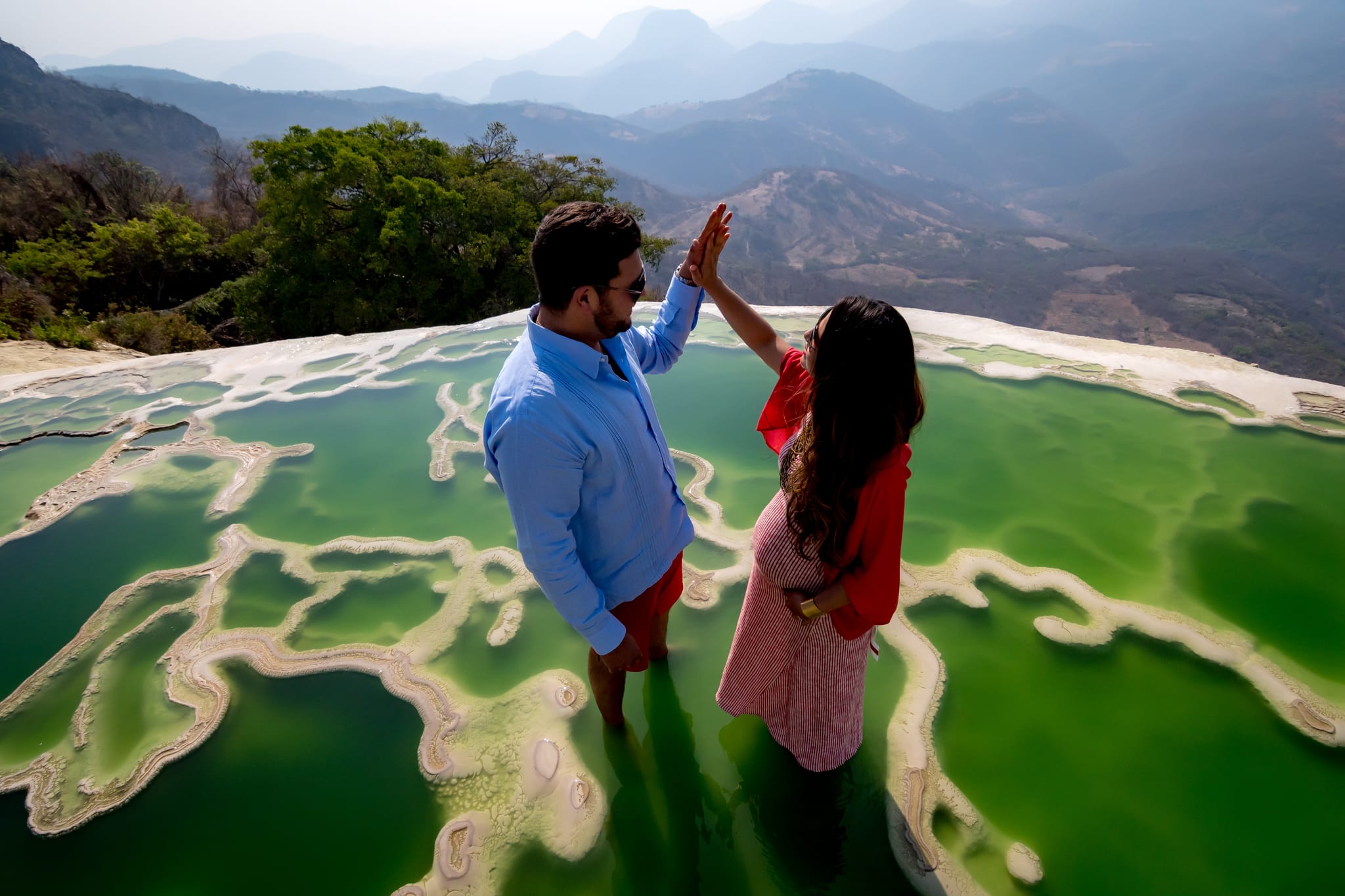 Rosalva & Enrique, maternity session at Hierve el Agua, Oaxaca