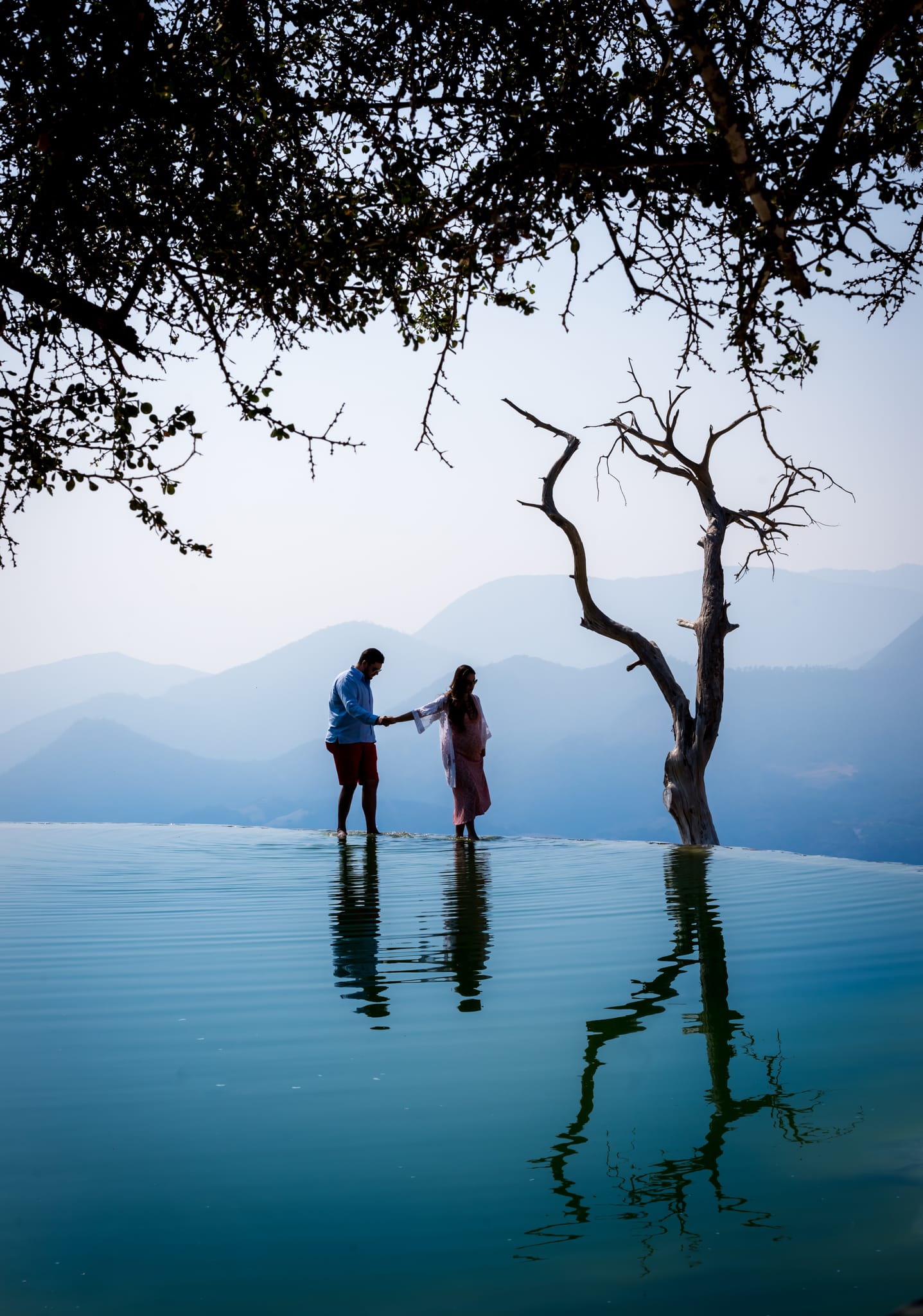 Rosalva & Enrique, maternity session at Hierve el Agua, Oaxaca
