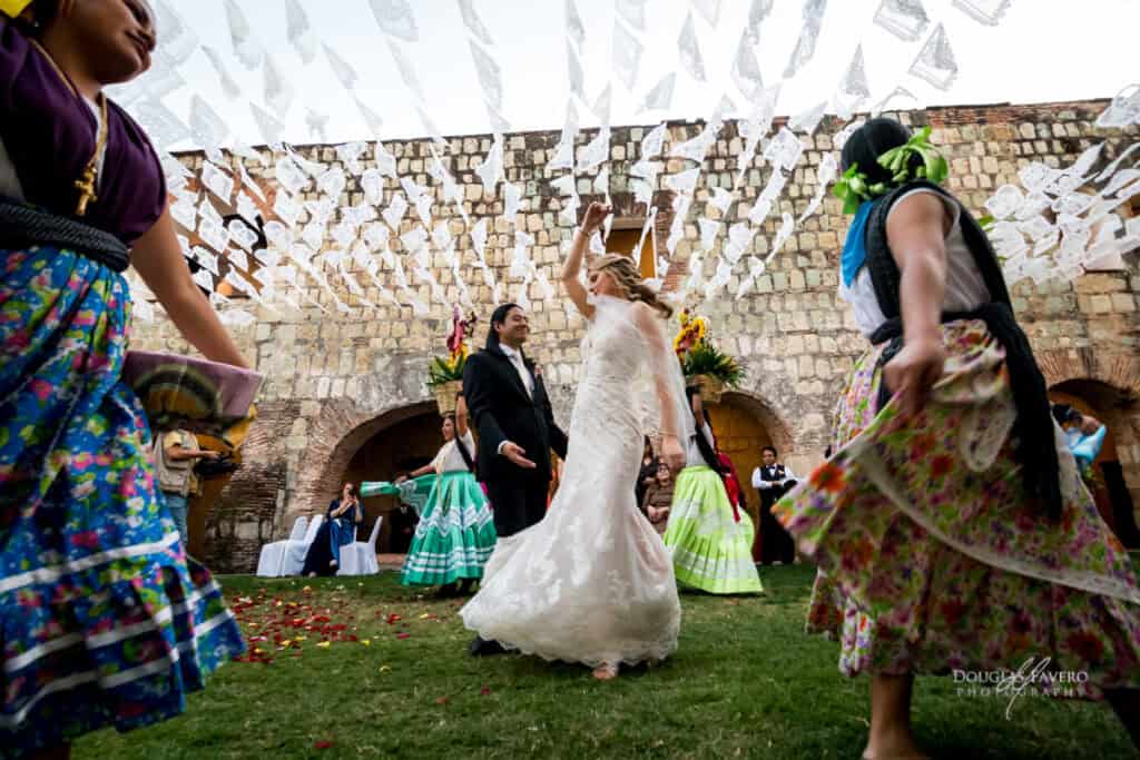 El Hotel Quinta Real wedding venue, Oaxaca, with cantera stone archways