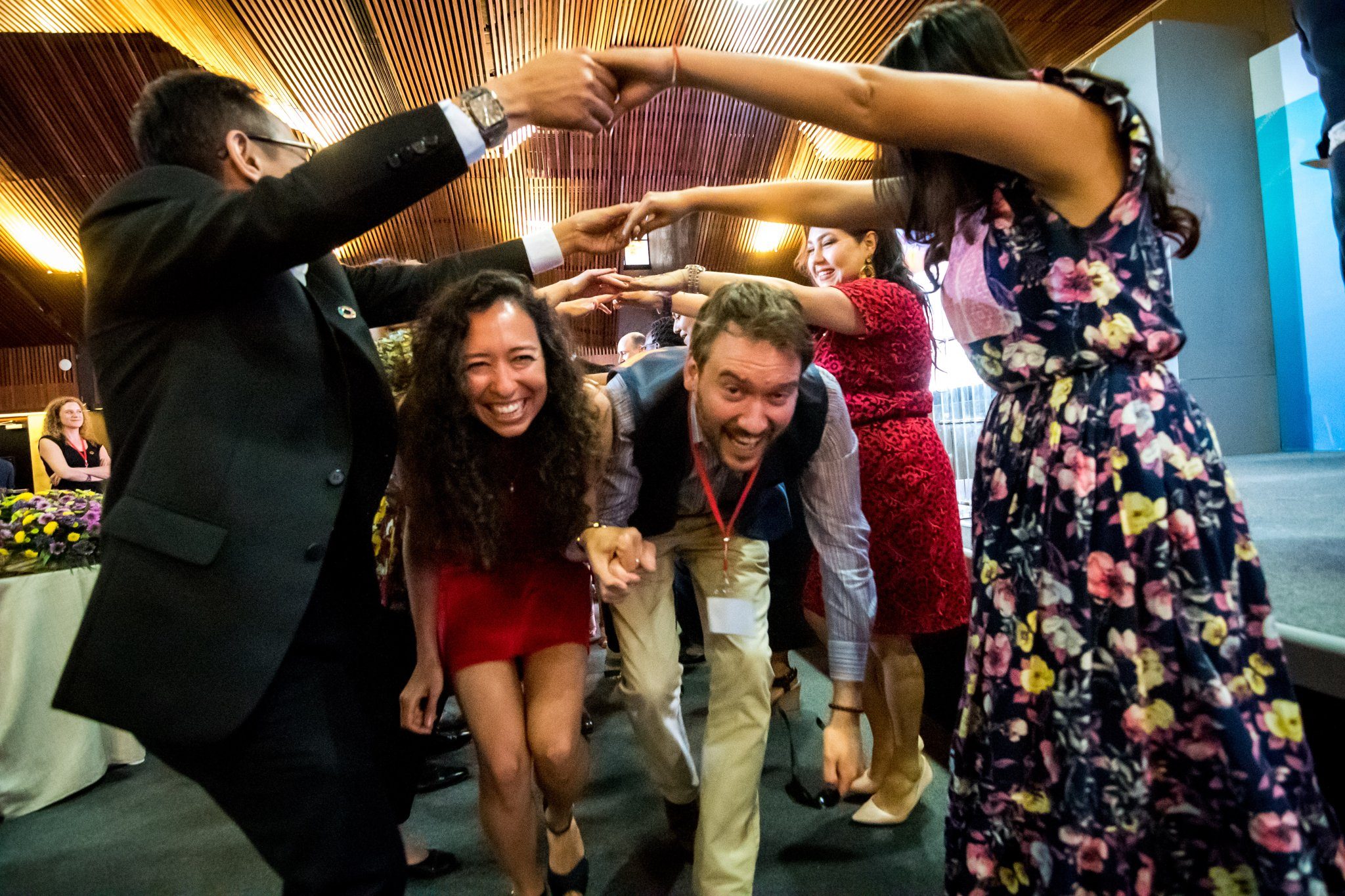 Guests dancing at a conference gala dinner