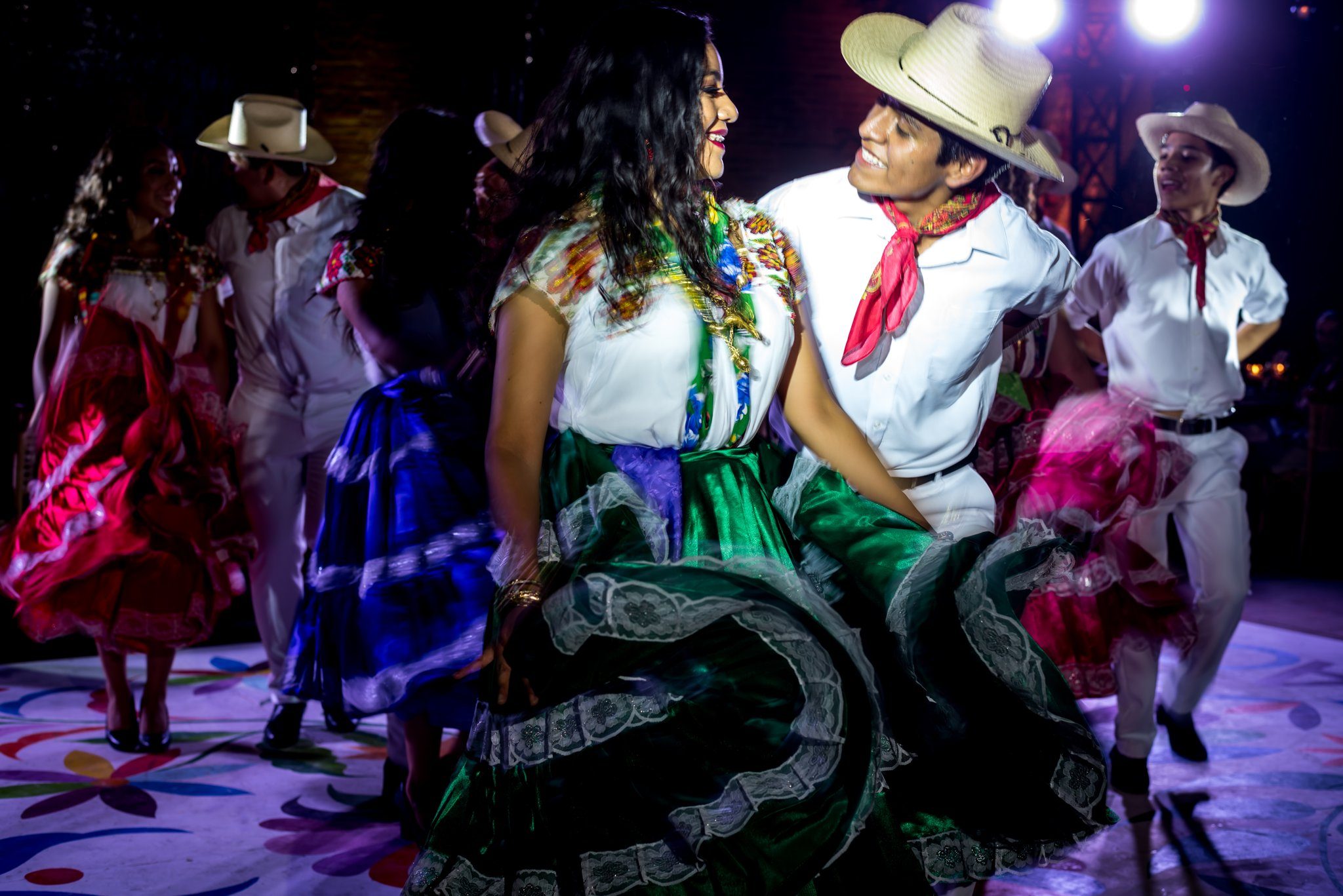 Oaxacan dancers at a gala dinner